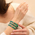 Sarcelle | Argent | Bracelet macramé verre luciole